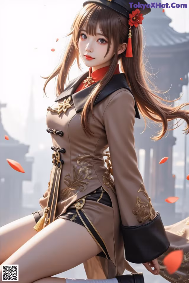 A woman in a military uniform is posing for a picture.